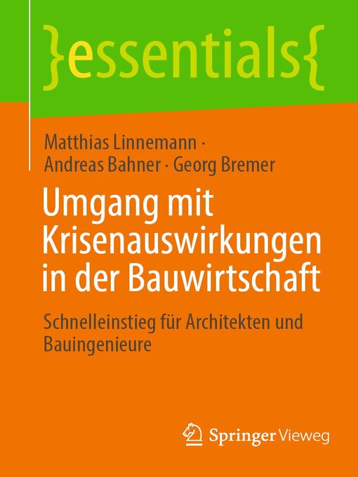 Title details for Umgang mit Krisenauswirkungen in der Bauwirtschaft by Matthias Linnemann - Available